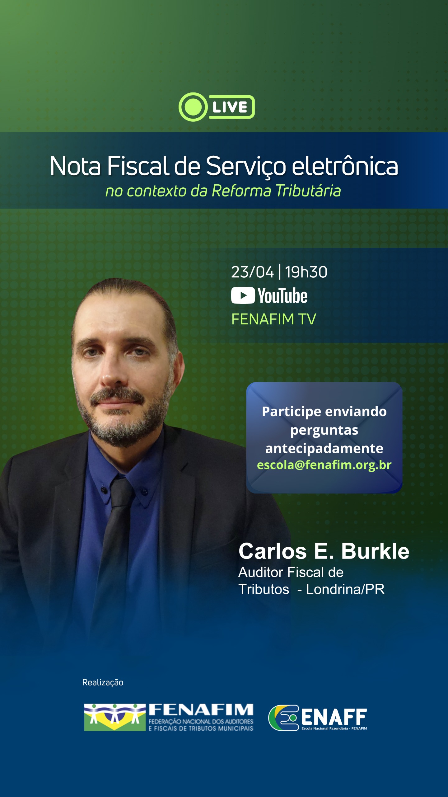 Fenafim promove live no dia 23/4 sobre os impactos da Reforma Tributária na NFS-e